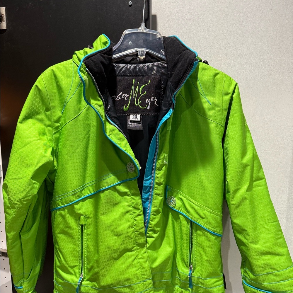 Obermeyer Kids Neon Green Puffer Jacket